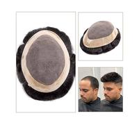 Prótesis Capilar Hombres Sistema de reemplazo de cabello for hombres Recubrimiento fino de monopoliéster alrededor de los postizos for hombres Cabello humano indio for hombres Tupé for hombres Prótesi