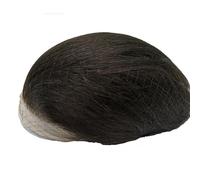 Prótesis Capilar Hombres Sistema de reemplazo de tupé for hombres, piezas de cabello humano europeo, prótesis de cabello, encaje suizo frontal con PU alrededor del cabello Peluca Hombre(Off Black)