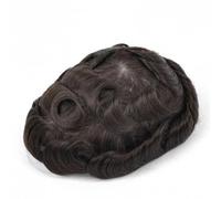 Prótesis Capilar Hombres Tupé for hombre Postizos masculinos Sistema de reemplazo de cabello humano Mono fino superior y tupé perimetral de PU for hombres Densidad media Prótesis de cabello masculino