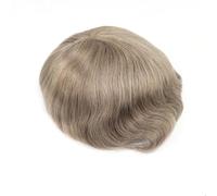 Prótesis de cabello humano for hombre, con base de PU y encaje monocromático de 8 x 10, n.° 18, rubio ceniza Suave y Transpirable