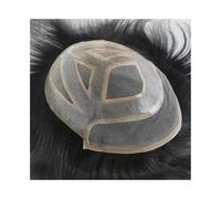 Prótesis de cabello masculino de repuesto para hombre, encaje frontal francés, peluca de cabello humano indio, línea capilar natural, unidades de sistema de cabello monocromático para hombres #1B