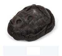 Prótesis de cabello masculino para hombre, transpirable, mono top con piel de PU alrededor del cabello humano natural Parrucca (2#,8x10)