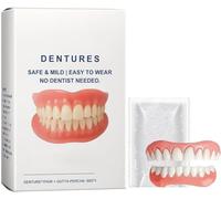 Prótesis dental adsortiva, prótesis dental completa inteligente termoadaptable, juego de rebase de silicona, ideal para mayor comodidad y belleza, para hombres y mujeres.,1pc