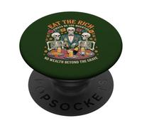 Protesta de Esqueletos - Comer el Humor Rico del Día de los Muertos PopSockets PopGrip Adhesivo