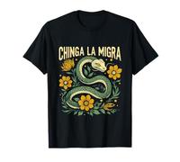 Protesta Floral Serpiente Chinga La Migra Camiseta
