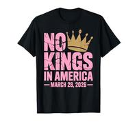 Protesta No Kings Marzo 28 2026 Resiste a Las Mujeres Feministas Rosadas Camiseta