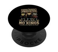 Protestante pacífico no remunerado No Kings Funny Pro Democracia PopSockets PopGrip Adhesivo