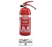 Protex Extintor Pde 1 Ga Auto, 1 KG, Manómetro Con Soporte Coche Y Placa