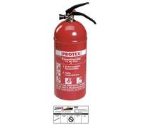 Protex Extintor PDE2GA Auto, 2kg Manómetro Con Soporte Coche Y Placa