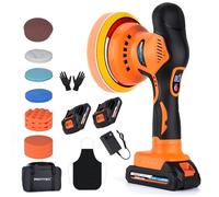 Protmex - Almohadilla de coche inalámbrica Protmex, kit de almohadillas y pulidores de coche de 6 pulgadas, 6 pilas de velocidad variable de velocidad, 2 x 21 V 2,0 h pilas inalámbricas Poliber