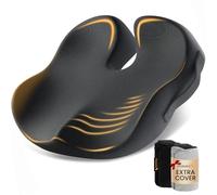 ProtoArc Cojin Silla Oficina Extragrandes, Cojín para Silla Ergonomico de Espuma de Memoria, Forro Adicional, Cojin Asiento Coche- Negro