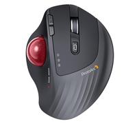 ProtoArc EM01 NL Ratón Trackball Inalámbrico Ergonómico, Ángulo Ajustable | Mouse Control del Pulgar, Recargable, 2.4G USB y 2 Bluetooth, 5 DPI, para PC/Mac/iPad/Windows, Bola Roja