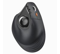 ProtoArc EM05 NL - Ratón vertical con Bluetooth, inalámbrico, con control de dedos, recargable, conexión de 3 dispositivos, compatible con iPad, Mac, PC, ordenador portátil, color negro