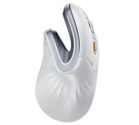 ProtoArc EM11 NL Inalámbrico Ratón Ergonómico Vertical, Recargable | 3 Puertos de Dispositivo (2*Bluetooth y USB), 3 DPI Ajustables para Ordenador, iPad, Mac, Windows - Blanco