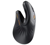ProtoArc EM11 NL - Ratón ergonómico inalámbrico recargable con Bluetooth, 3 conexiones multidispositivo para ordenador/PC/portátil, ratones ópticos de 2,4 GHz para Windows, Mac OS, color negro