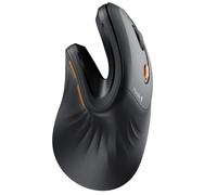 ProtoArc Ratón Ergonómico, EM11 NL Inalámbrico Mini Vertical Ratón óptico Recargable con 3 Puertos de Dispositivo (2*Bluetooth y USB), 3 dpi Ajustables para Ordenador, iPad, Mac, Windows - Negro