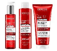 Protocolo de rutina Vichy: 3 productos. Champú rellenador Dercos Anti-Rotura con Colágeno 17.