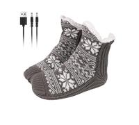 Protoence Calcetines Calefactables - Forro Polar Impermeable Alimentado por USB - Calcetines Calefactables para Pies - para Pesca, Senderismo, Ciclismo, Esquí, Nieve, Invierno