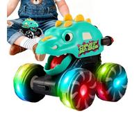 Protoence Coche De Juguete De Dinosaurio - Figurina De Coche De Juguete con Luz | Presionar para Controlar Modelo De Vehículo Dinosaurio Que Se Enciende,para Niños Niñas Bebés Cumpleaños Navidad