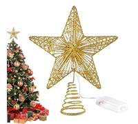 Protoence Corona para El Árbol De Navidad,Decoraciones LED Alimentadas por Baterías - Estrella con Luces LED para la Cima del Árbol de Navidad - para Fiestas Bodas Oficina Año Nuevo Vacaciones Bar