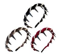Protoence Diadema de Perlas Estilo Vintage para Mujeres - 3 Piezas Diademas Decorativas para el Pelo,Diadema De Aro Con Dientes Para Mujeres Y Ninas Para Playa Boda Cita Fiesta Novia Trabajo Cena