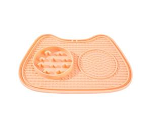 Protoence Lento para Gatos,Pequeño Dispensador con Anti-Atragantamiento,Dispensador De Premios Lento con Tapete De Lamer - para Yogur, Snacks, Comida Húmeda Y Comida Seca