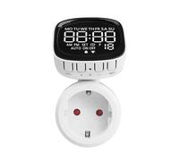 Protoence Temporizador Para Enchufe - Toma De Corriente Programable - Temporizadores De 24 Horas Para Tomas - Para Acuario, Lámpara De Interior, Cocina, El Hogar, Piscina, Jardín, Exterior, Vacaciones