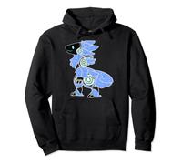 Protogen Fursuit Fursona - Patrón de estrella azul peludo Sudadera con Capucha