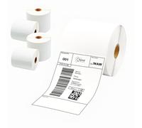 Protrade 4 rollos de etiquetas térmicas de 100 x 150 mm, 500 etiquetas por rollo, perforadas, esquinas redondeadas, sin BPA, adhesivo fuerte, compatible con Zebra, Godex, TSC, Brother