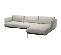 ProTuning ÄPPLARYD Sofá de 3 plazas con chaise longue, gris claro Lejde