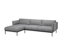 ProTuning ÄPPLARYD Sofá de 3 plazas con chaise longue, gris Lejde/negro