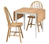 ProTuning DANDERYD/SKOGSTA Mesa y 2 sillas, chapa de roble blanco/acacia, 74x134/80 cm