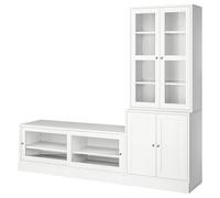 ProTuning HAVSTA - Combinación de almacenamiento para televisor/puertas de cristal, color blanco, 241 x 47 x 212 cm