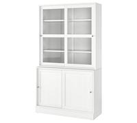 ProTuning HAVSTA - Peine de almacenamiento con puertas correderas de cristal, color blanco, 121 x 47 x 212 cm