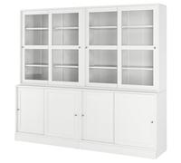 ProTuning HAVSTA - Peine de almacenamiento con puertas correderas de cristal, color blanco, 242 x 47 x 212 cm