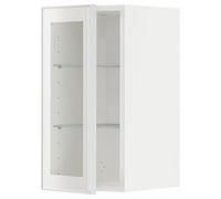 ProTuning METOD Armario de pared con estantes/puerta de cristal, blanco Hejsta, cristal transparente, 30 x 60 cm