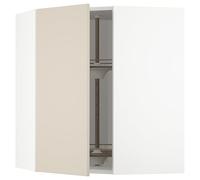 ProTuning METOD Armario de pared esquinero con carrusel, blanco/beige Havstorp, 68 x 80 cm