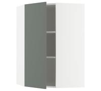 ProTuning METOD Armario de pared esquinero con estantes, blanco/Nickebo gris mate y verde, 68 x 100 cm