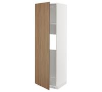 ProTuning METOD - Frigorífico o congelador de cabina alta con puerta, blanco/efecto nogal marrón Tistorp, 60 x 60 x 200 cm