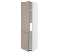 ProTuning METOD High Cab f frigorífico/congelador con 2 puertas, blanco/Upplöv beige oscuro mate, 60 x 60 x 220 cm
