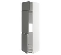 ProTuning METOD High Cab f frigorífico/congelador con 3 puertas, blanco/Voxtorp gris oscuro, 60 x 60 x 220 cm