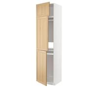 ProTuning METOD High Cab f Nevera/congelador con 3 puertas, blanco/roble Forsbacka, 60 x 60 x 240 cm