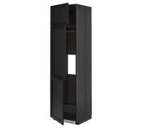 ProTuning METOD High Cab f Nevera/congelador con 3 puertas, negro/Lerhyttan negro teñido, 60 x 60 x 220 cm