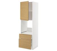 ProTuning METOD/MAXIMERA Hi cab f ov w dr/2 frnt/1 m/1 h drw, blanco/efecto roble Voxtorp, 60 x 60 x 200 cm
