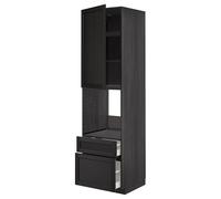ProTuning METOD/MAXIMERA Hi cab f ov w dr/2 frnt/1 m/1 h drw, negro/Lerhyttan negro teñido, 60 x 60 x 220 cm