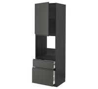 ProTuning METOD/MAXIMERA Hi cab f ov w dr/2 frnt/1 m/1 h drw, negro/Voxtorp gris oscuro, 60 x 60 x 200 cm