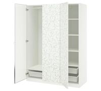 ProTuning PAX/LINNABERG/ÅHEIM Combinación de armario, patrón blanco/cristal espejo, 150 x 58 x 201 cm