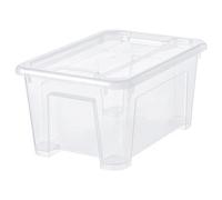 ProTuning SAMLA - Caja de almacenamiento con tapa, 28 x 20 x 14 cm, transparente, plástico, apilable, contenedor de almacenamiento interior