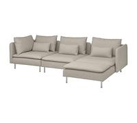 ProTuning Sofá SÖDERHAMN de 4 plazas con chaise longue, Fridtuna beige claro