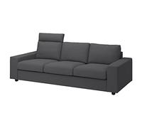 ProTuning VIMLE Sofá de 3 plazas, con reposacabezas con reposabrazos anchos/gris Hallarp